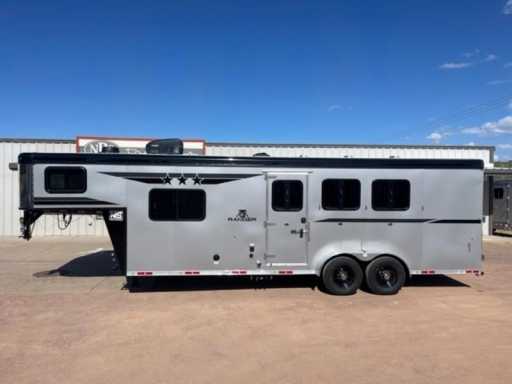 2024 Bison 3 horse gooseneck trailer 8' living quarters