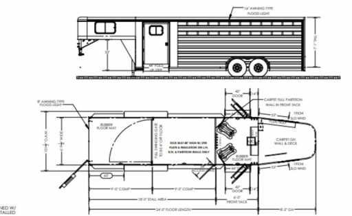 2024 Cimarron 24' livestock gooseneck trailer with double door tack