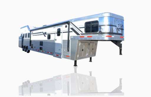 2024 smc 4 horse side load gooseneck trailer with 18' living quarters