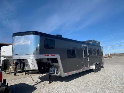 2024 Bison 4 horse gooseneck trailer with 8' living quarters