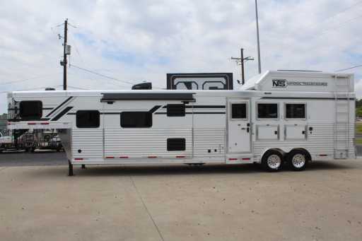 2024 smc 3 horse side load gooseneck trailer with 16' living quarters