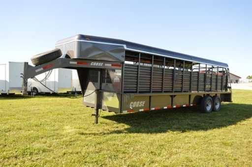 2022 Coose 6'8x24'x6'6 metal top rubber floor stock trailer