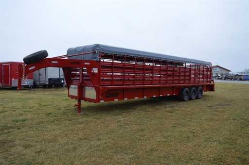 2024 Coose 6'8x32'x6'6 stock trailer