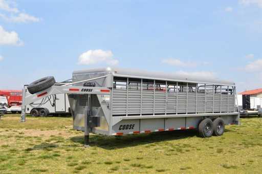 2024 Coose 6'8x24'x6'6 metal top rubber floor stock trailer
