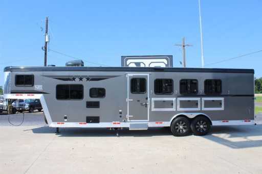 2024 Bison silverado 4 horse gooseneck trailer with 9' living
