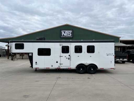 2024 Bison 3 horse gooseneck trailer with 6' living quarters