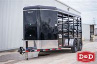 2024 Delco 16 ft stock trailer with full metal top