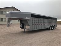 2024 Circle D 28 foot stock trailer triple axle *in stock*