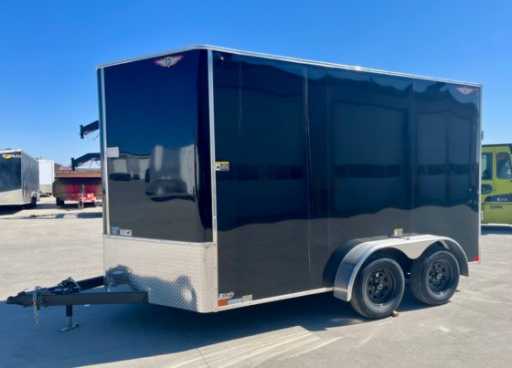 2024 AMP 7'x12' 7k flat top v-nose enclosed cargo trailer