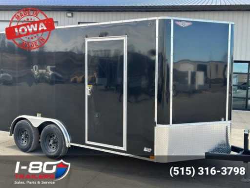 2024 AMP 8'x16' 10k flat top v-nose enclosed cargo trailer