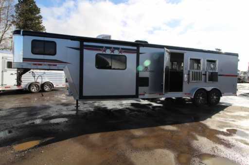 2023 Bison silverado 7311 - 11ft sw lq w/ slide out 3 horse trailer