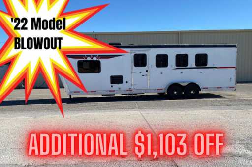 2022 Bison 4 horse gooseneck trailer with 10\' living quarters